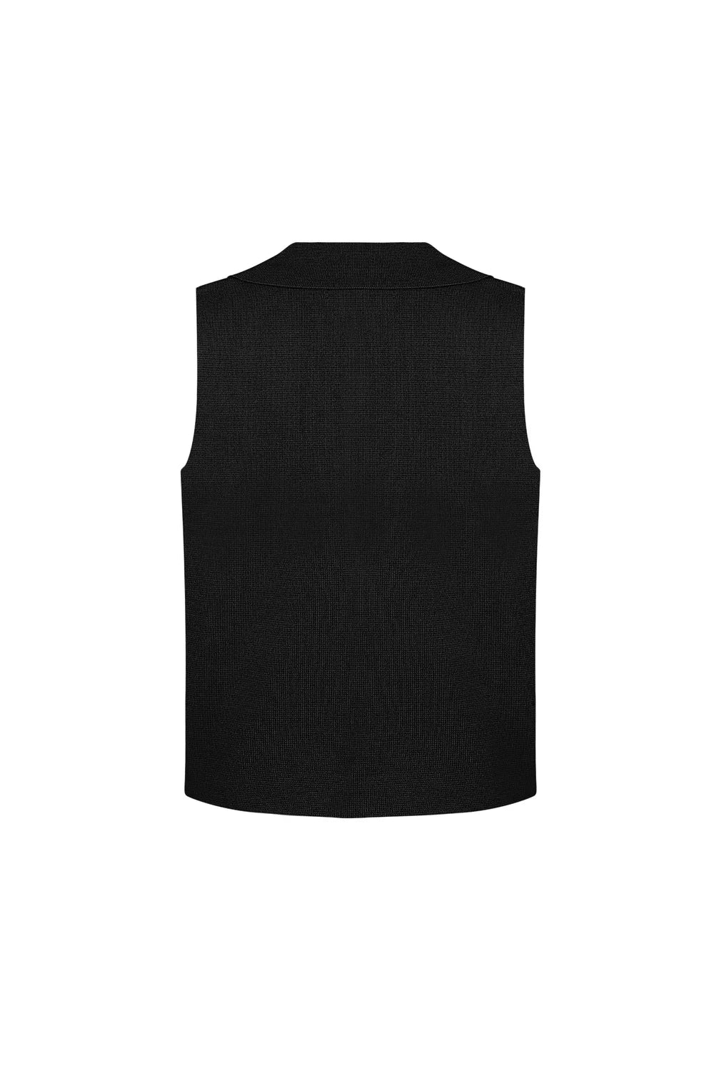 Sleeveless V-Neck Button Top