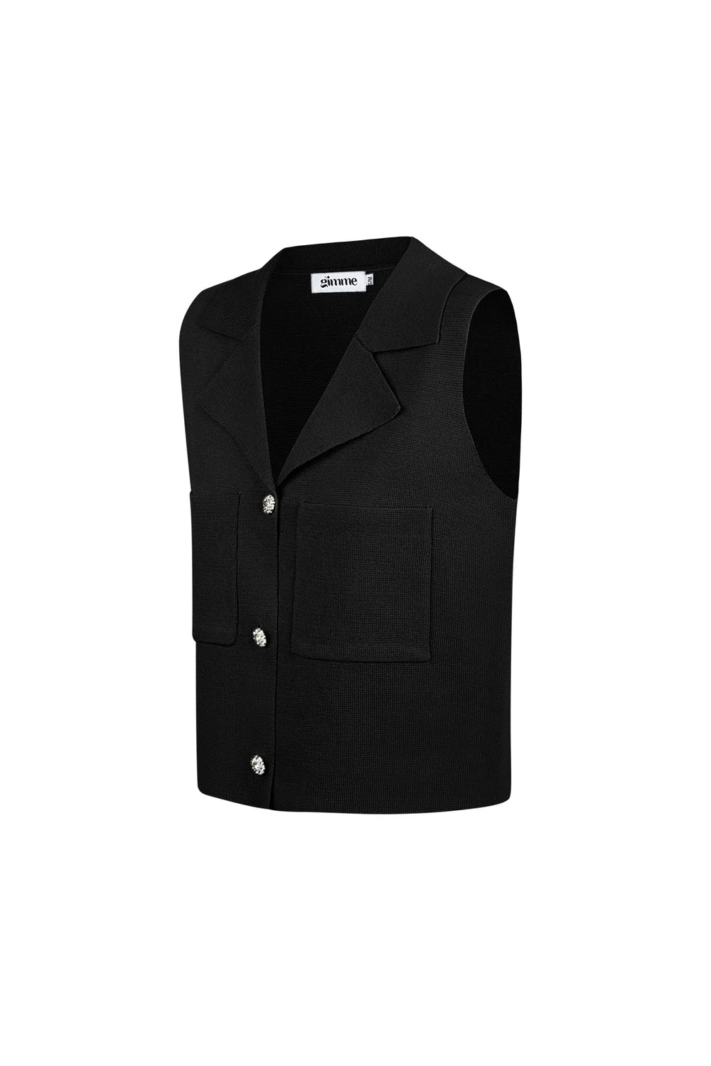 Sleeveless V-Neck Button Top